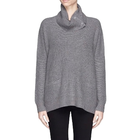 Vince Wool and Yak Turtleneck Sweater with Pockets in Grey Women’s Size Small - Picture 1 of 13
